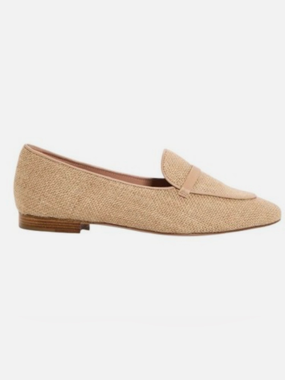Malone Souliers Bruni Woven Almond Toe Loafer in Oatmeal Jute/Nappa +Dustcovers